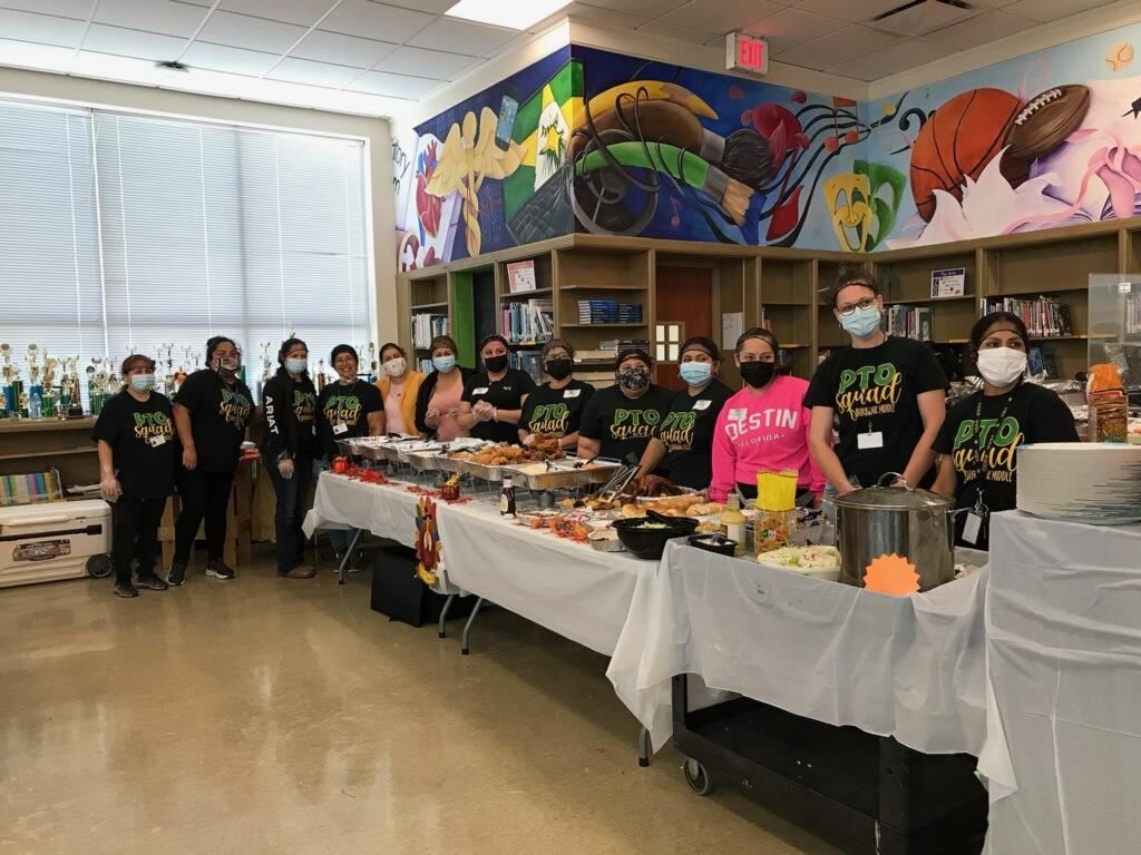 PTO ladies are ready to receive their guests